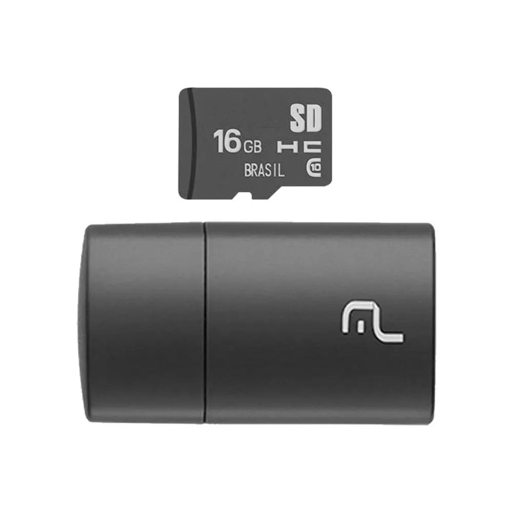 Leitor de Cartão + Smartcard 16Gb USB 2.0 MC162 Multilaser