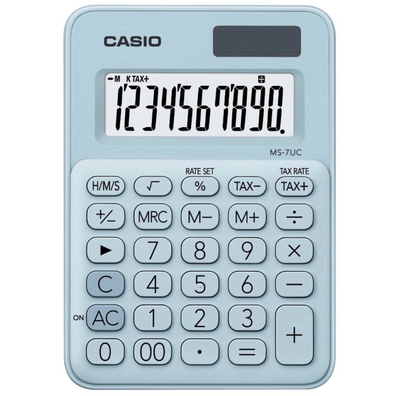 Calculadora Casio de Mesa Mini 10 Dígitos Azul Claro