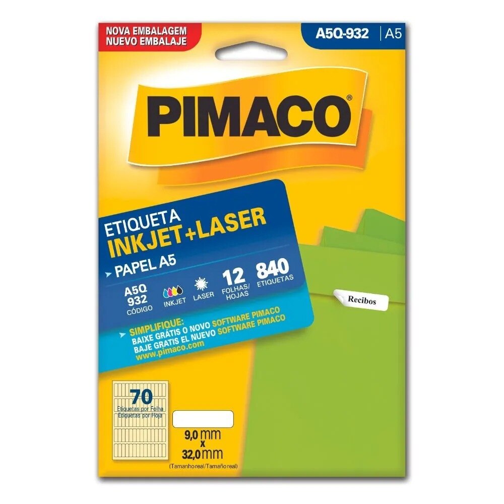 Etiqueta Pimaco Inkjet + Laser - A5Q-932