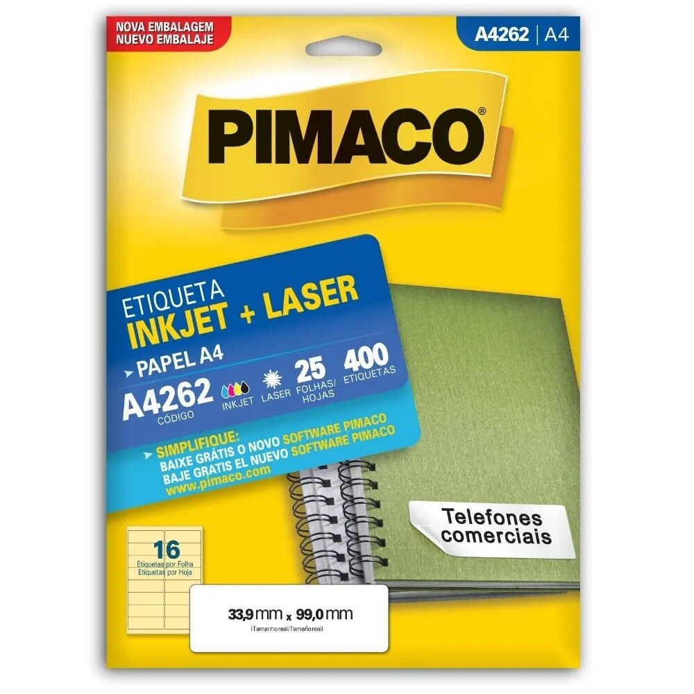 Etiqueta Pimaco Inkjet + Laser - A4262