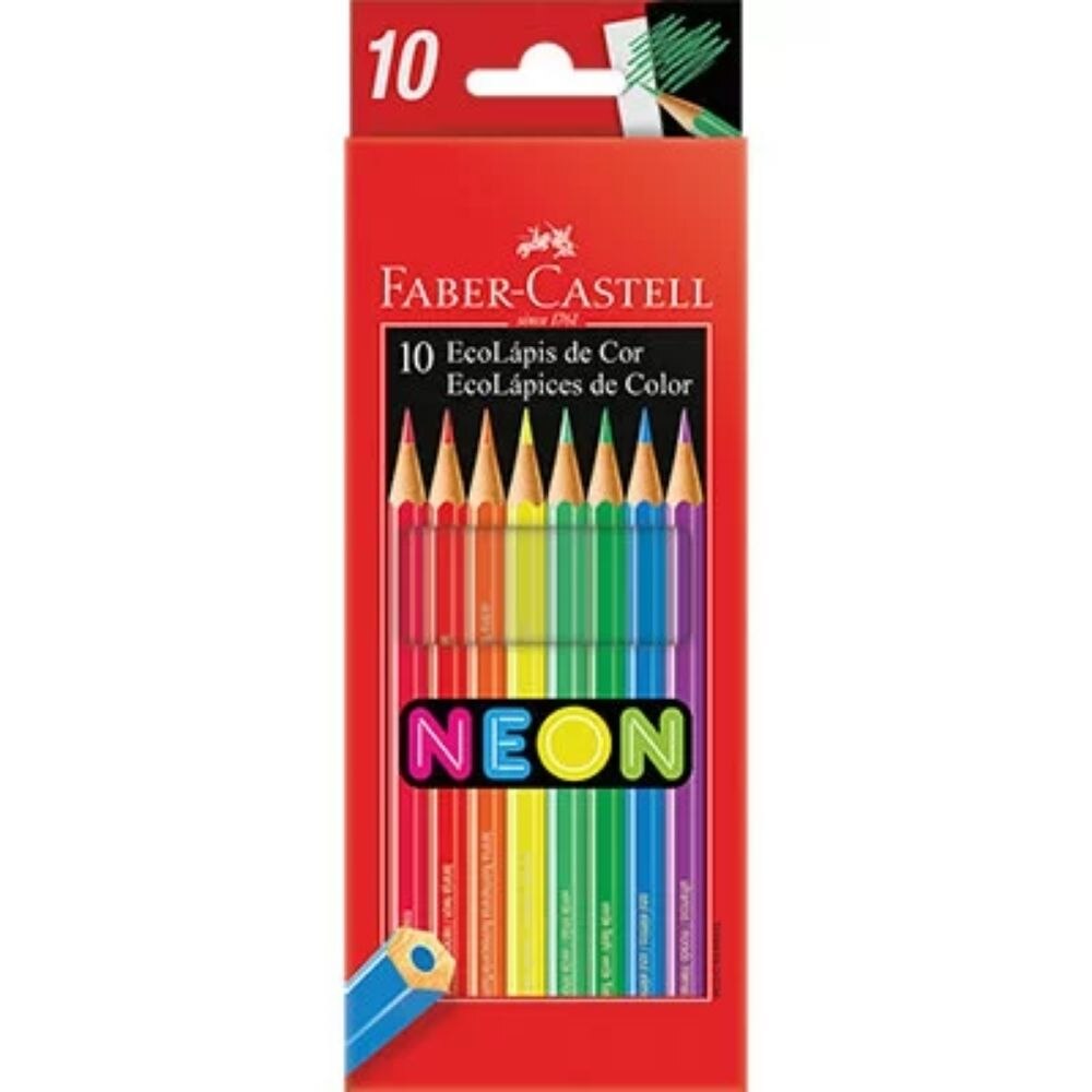 Lápis de Cor Neon 10 Cores Faber-Castell