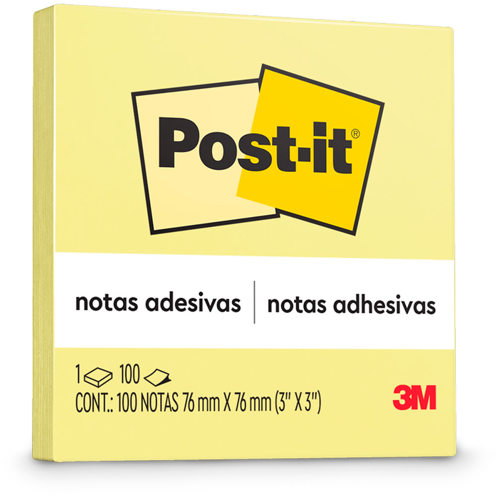 Post-It 654 76mm X 76mm 100 Folhas. Amarelo 3M