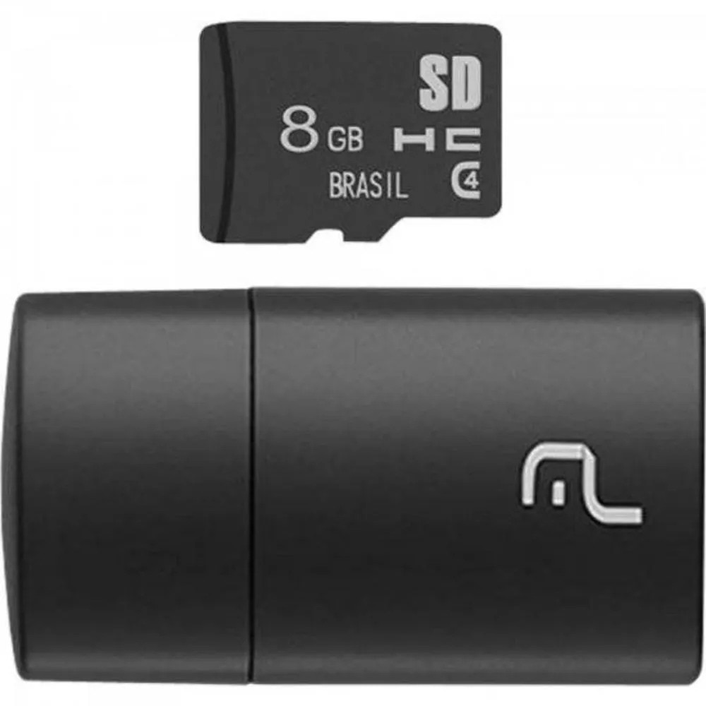 Leitor de Cartão + Smartcard 8Gb USB 2.0 MC161 Multilaser