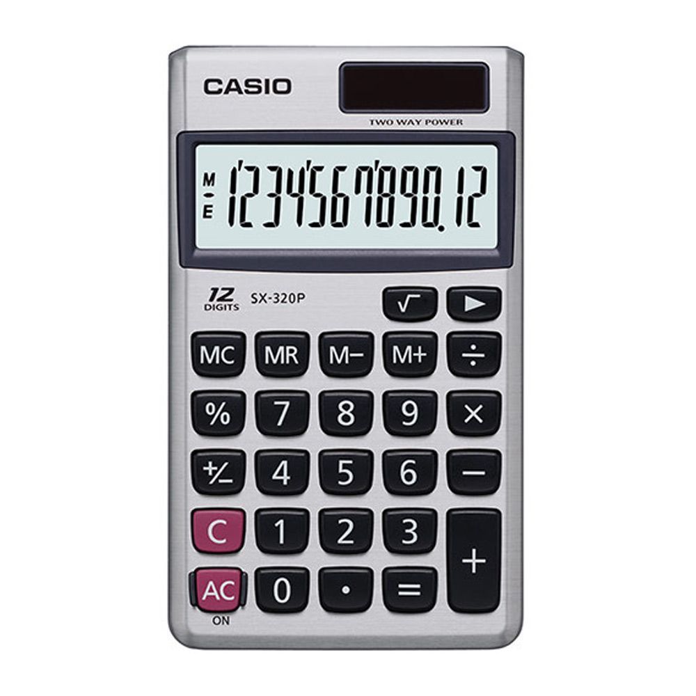 Calculadora Casio de Bolso SX-320P-W 12 Dígitos Prata