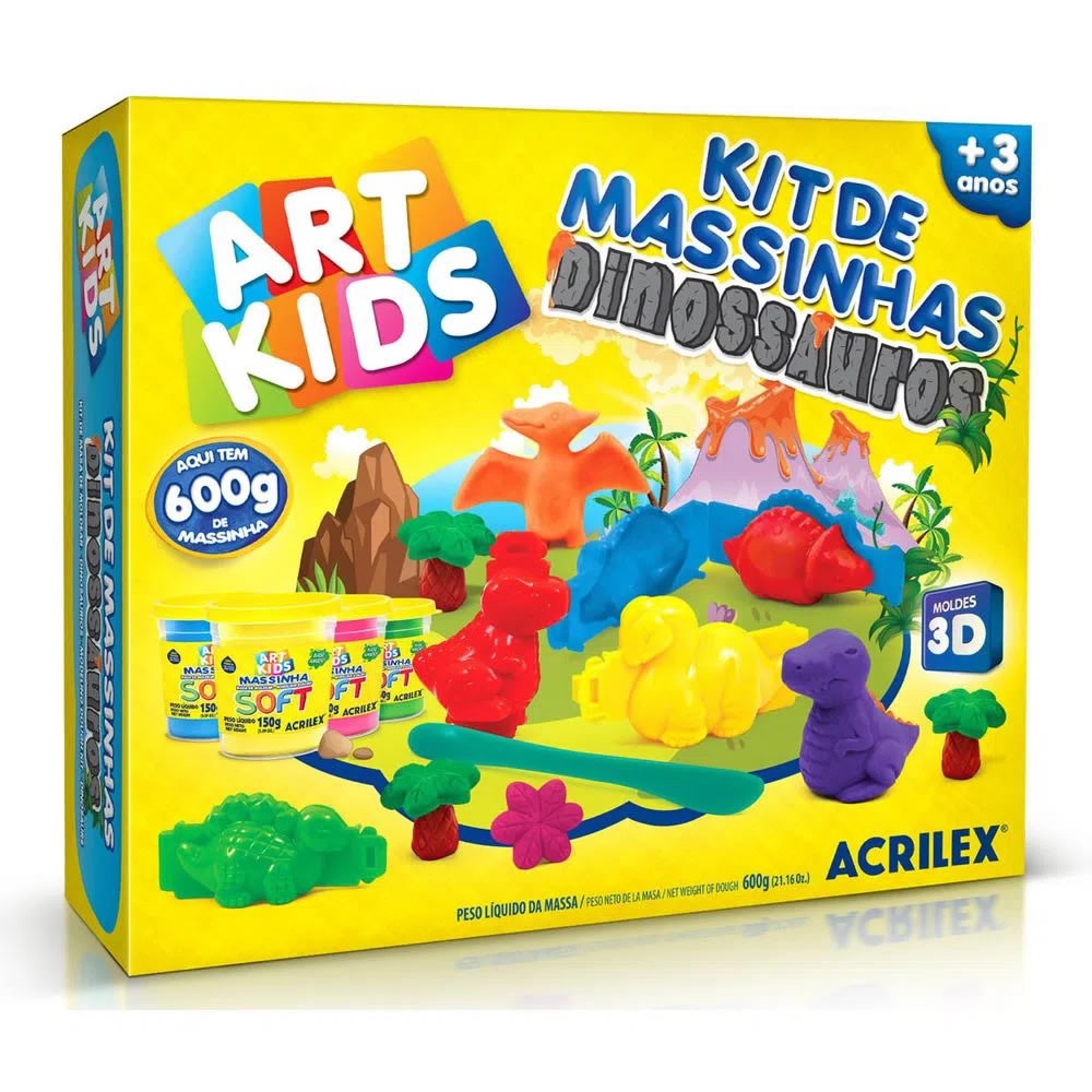 Kit de Massinhas Art Kids Dinossauro Acrilex