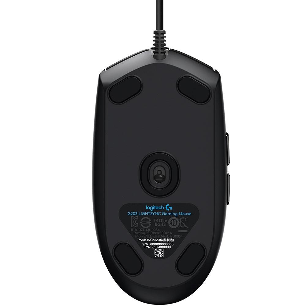 Mouse Gamer Logitech G203 USB RGB Ligthsync 8000 Dpi