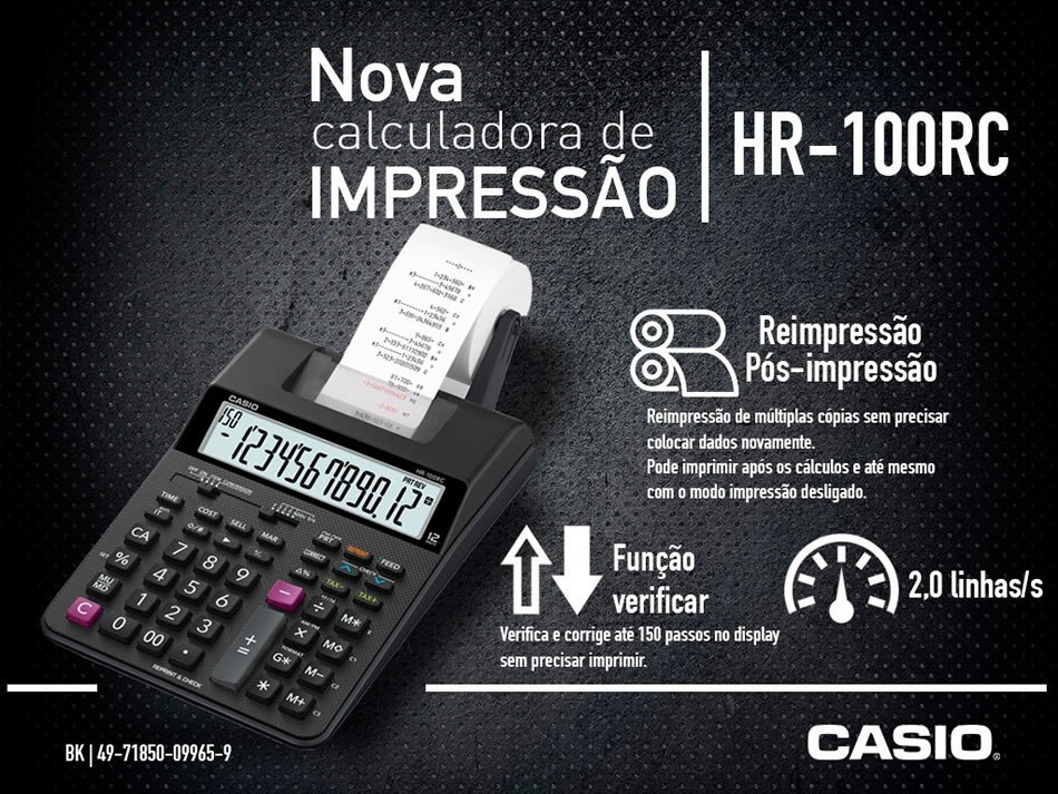 Calculadora de Mesa Bivolt HR-100RC Casio