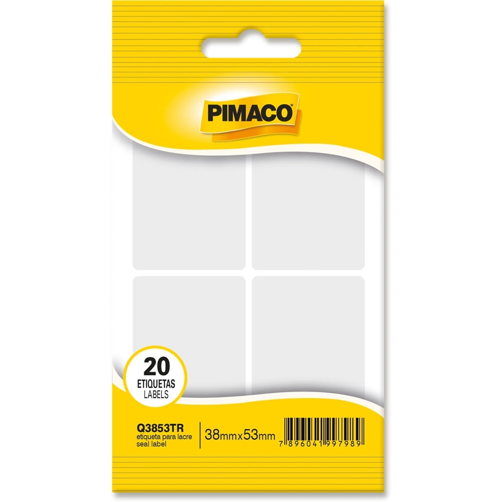 Etiqueta Pimaco Multiuso Lacre Transparente 38mm X 53mm 20 Un.