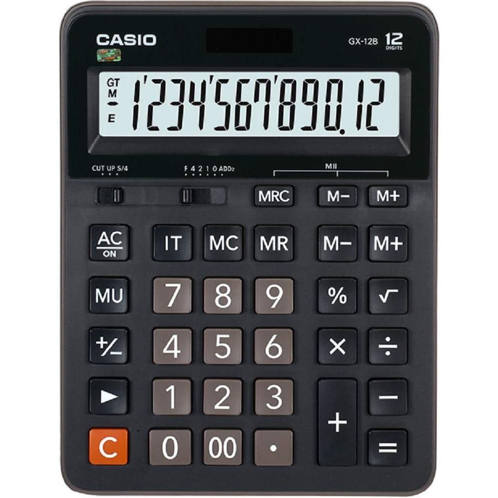 Calculadora Casio de Mesa Grande GX-12B 12 Dígitos Preta