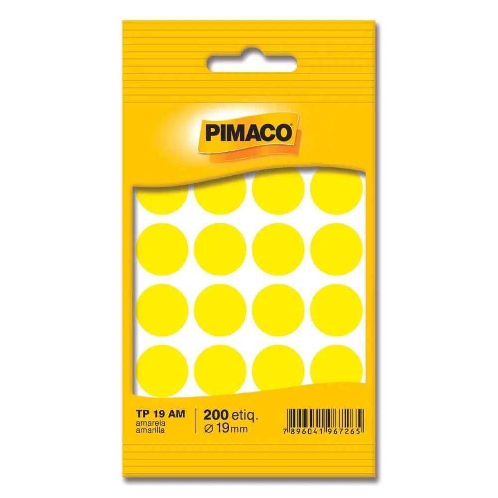 Etiqueta Pimaco Tp 19 Am Amarelo Redonda