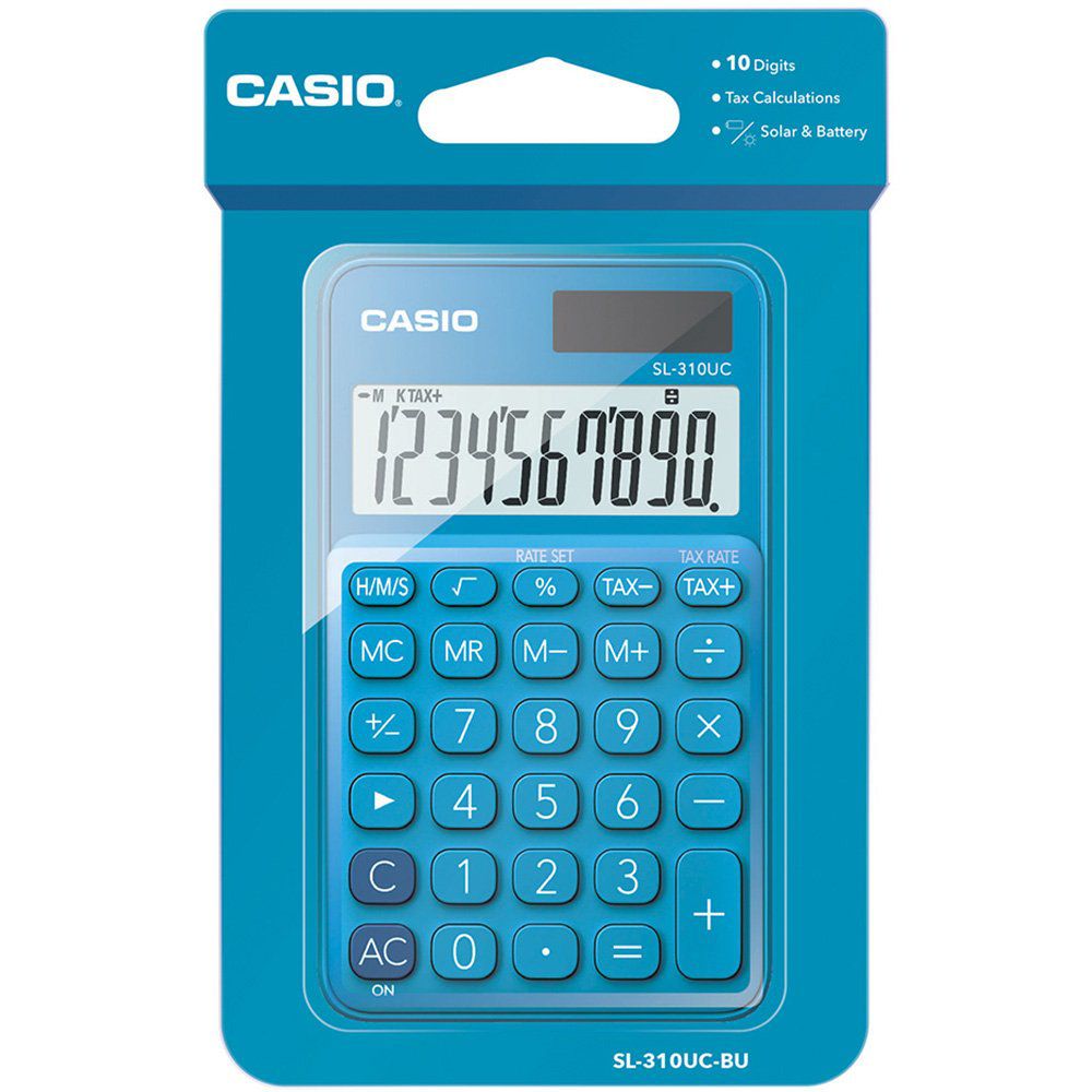 Calculadora Casio de Bolso SL-310UC 10 Dígitos Azul