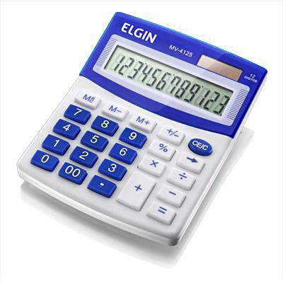 Calculadora de Mesa 12 Dígitos Azul MV-4125 Elgin