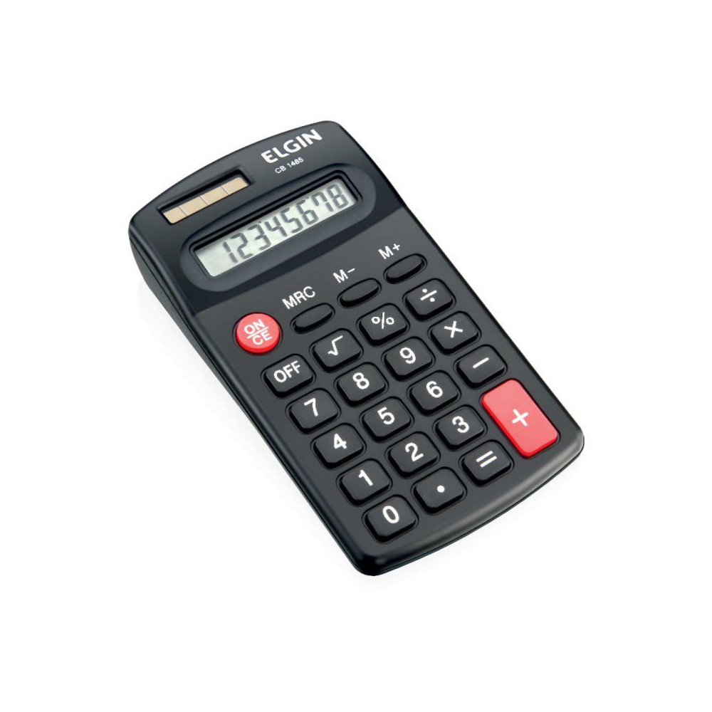 Calculadora de Bolso Preto 8 Dígitos Solar CB1485 Elgin