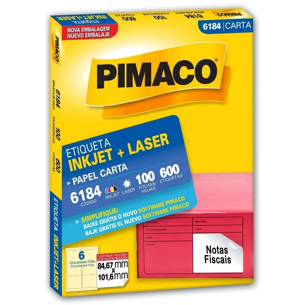 Etiqueta Pimaco Inkjet + Laser - 6184