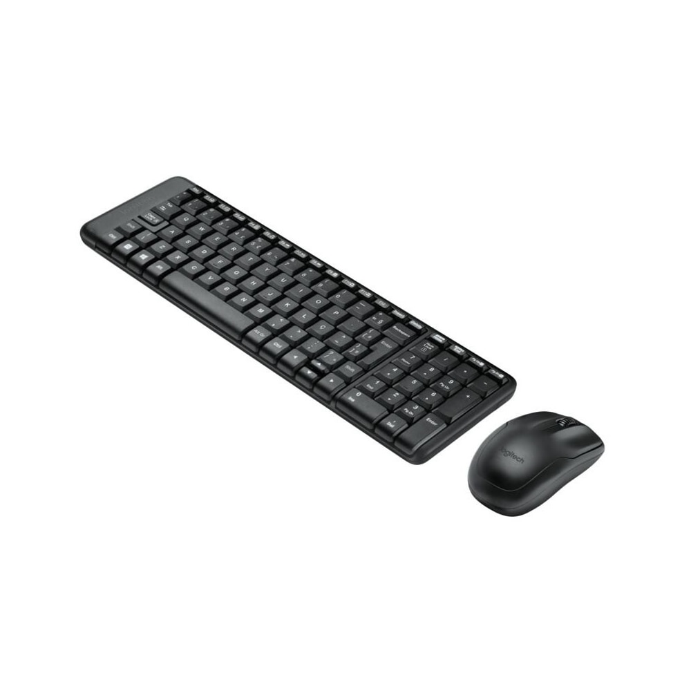 Combo Teclado e Mouse sem fio Logitech MK220 com Design Compacto, Conexão USB, Pilhas Inclusas e Layout ABNT2