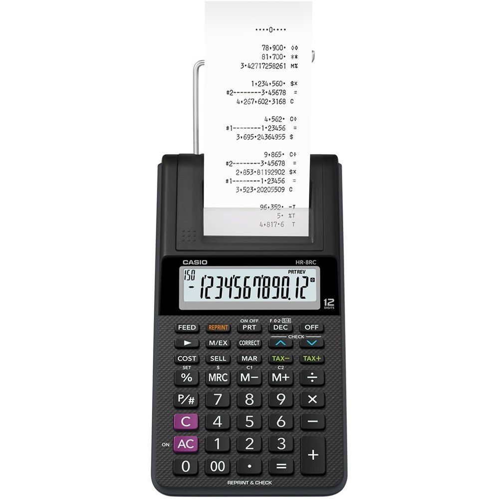 Calculadora de Mesa Bivolt Preta HR-8RC Casio