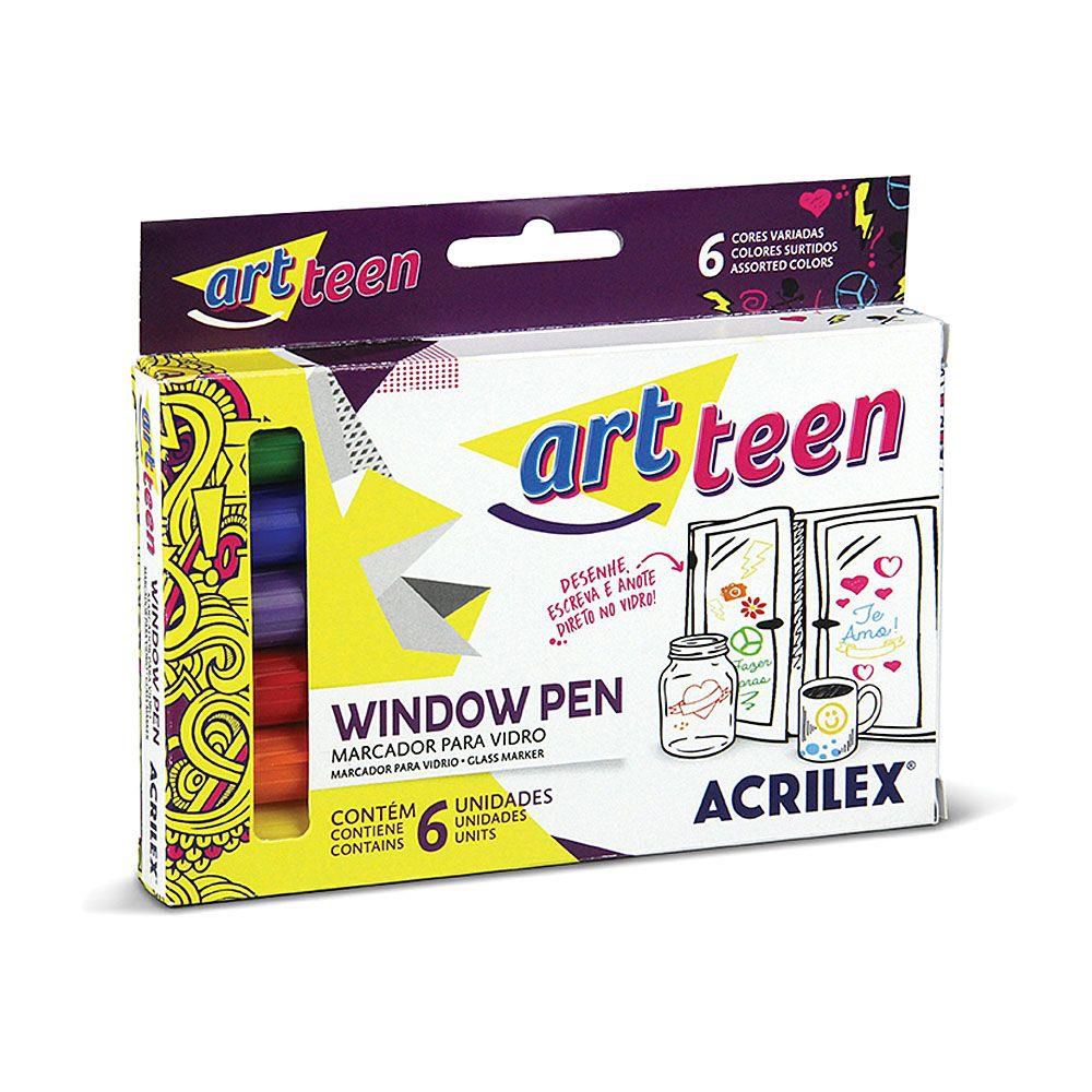 Canetinha Para Vidro Window Pen 6 Cores Acrilex