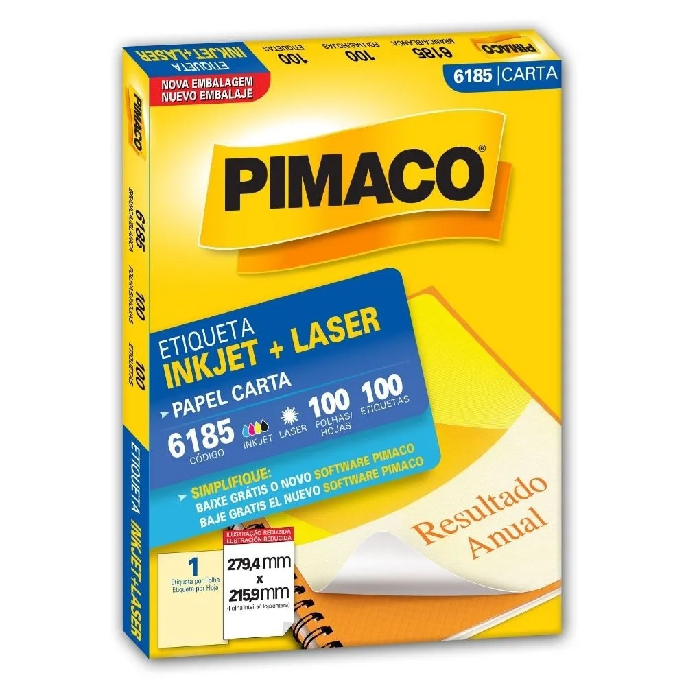 Etiqueta Pimaco Inkjet + Laser - 6185