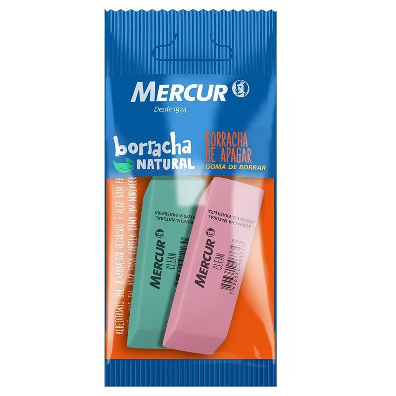Borracha Mercur Clean Pull Verde + Rosa