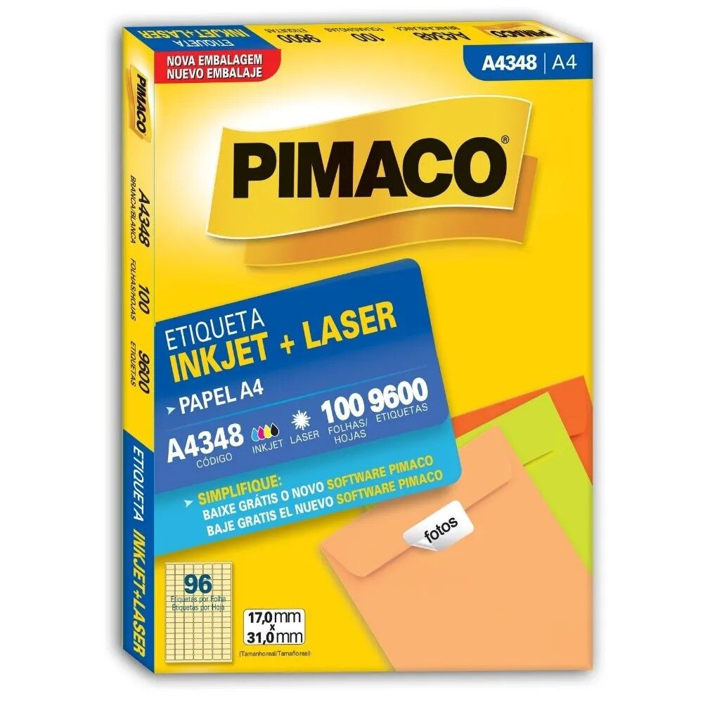 Etiqueta Pimaco Inkjet + Laser - A4348