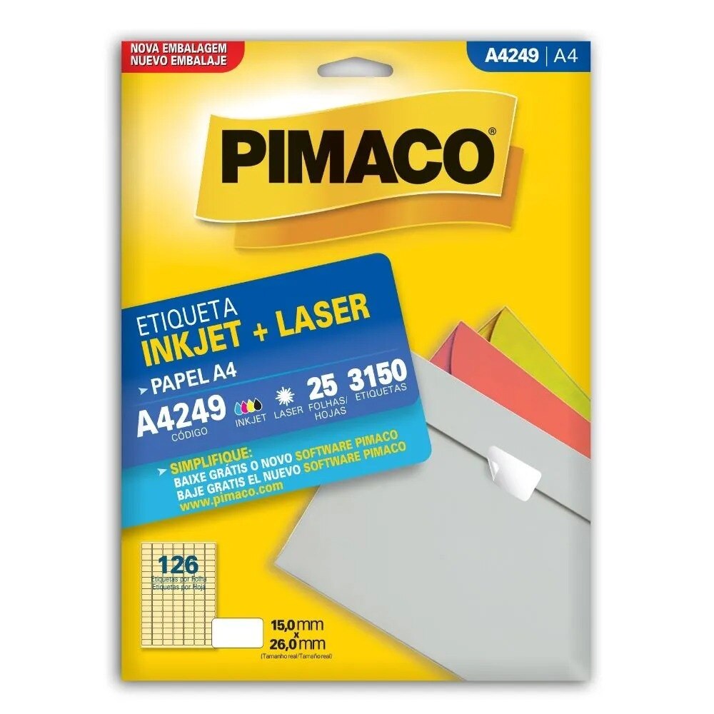 Etiqueta Pimaco Inkjet + Laser - A4249