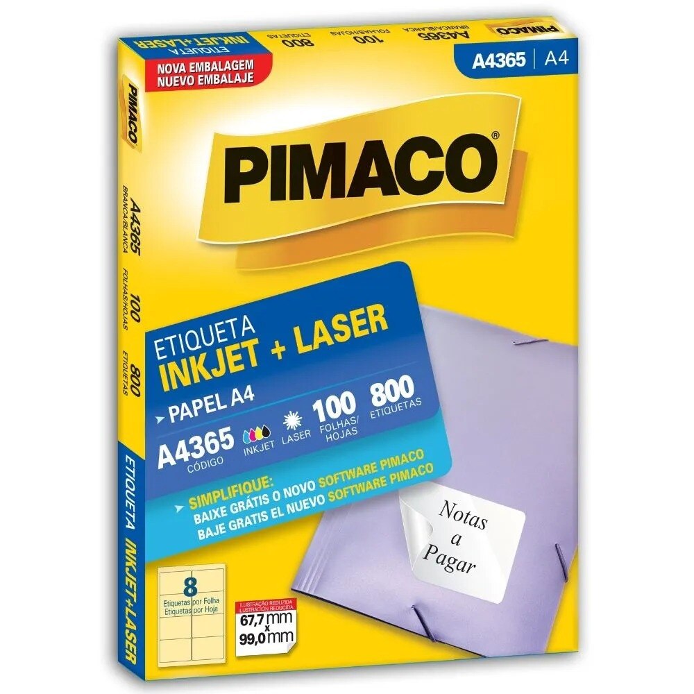 Etiqueta Pimaco Inkjet + Laser - A4365
