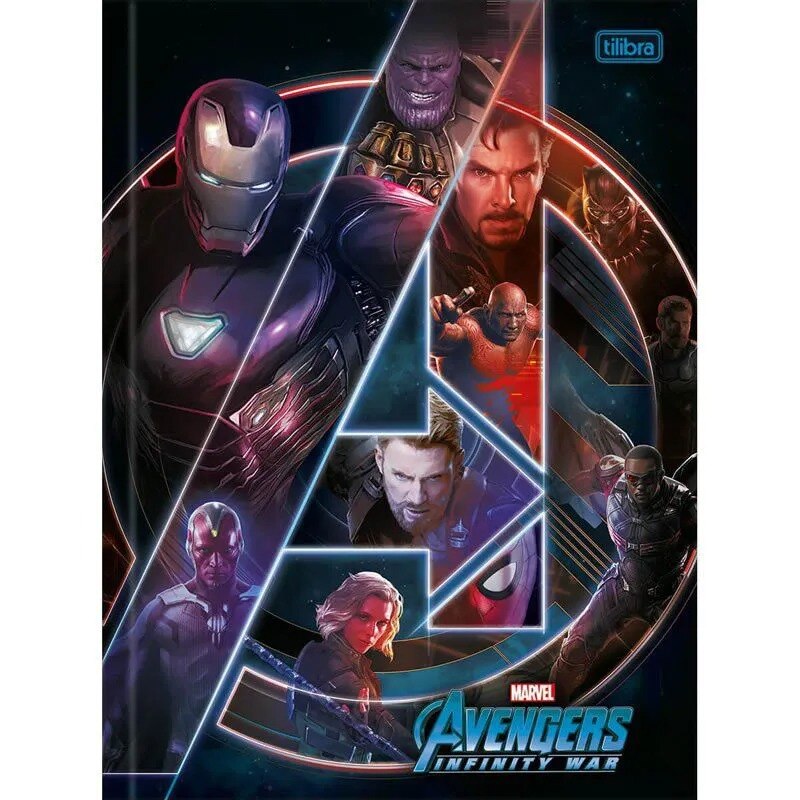 Caderno Tilibra Capa Dura Costurado Universitário 80 Fls Avengers Infinity War
