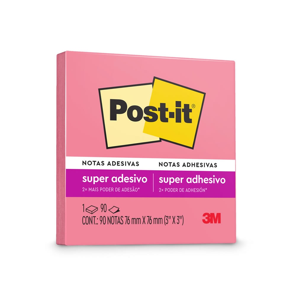 Post-It 3M 654 76mm X 76mm Rosa Pink 90 Fls