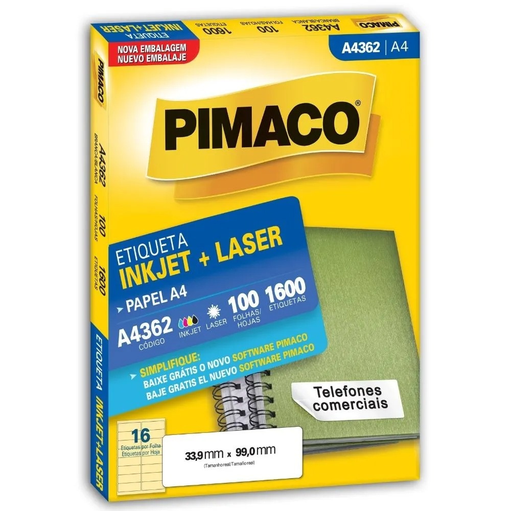 Etiqueta Pimaco Inkjet + Laser - A4362