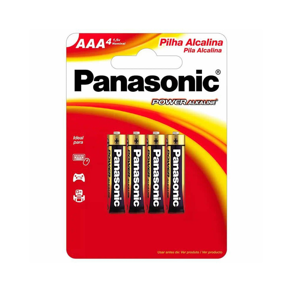Pilha Panasonic Alcalina Palito AAA 4 Un.