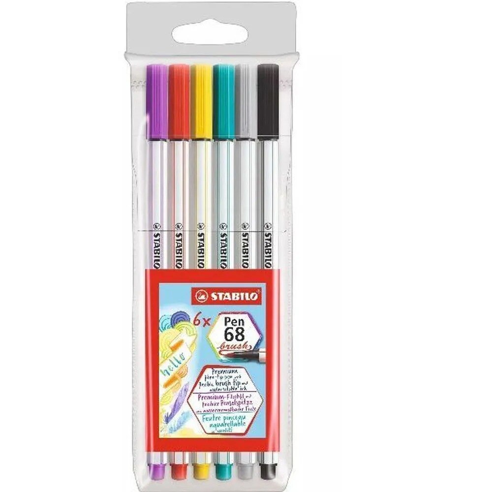 Estojo Stabilo Caneta Pen Brush 6 Cores