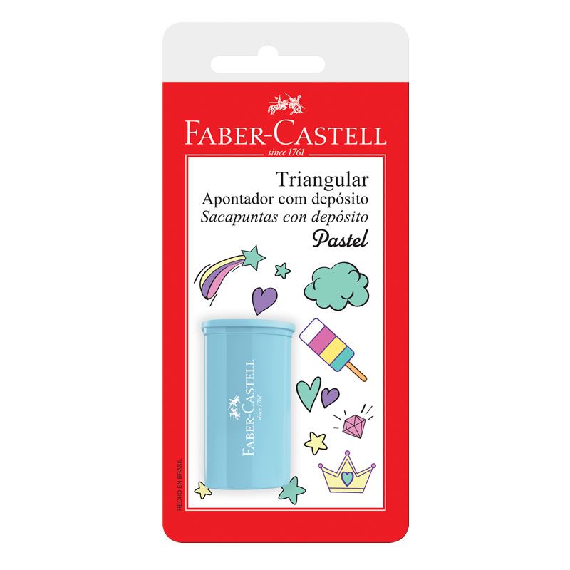 Apontador Com Depósito Faber-Castell Triangular Tons Pastel