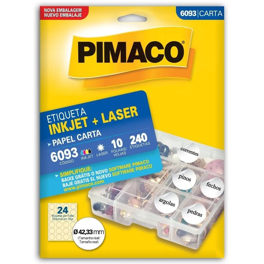 Etiqueta Pimaco Inkjet + Laser - 6093