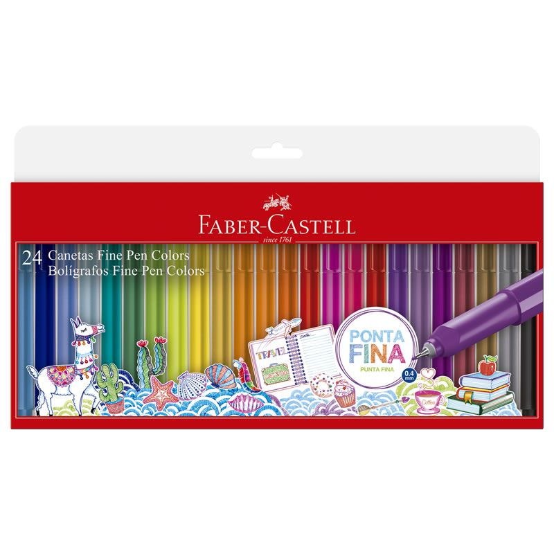 Caneta Hidrográfica Fine Pen Faber-Castell 24 Cores