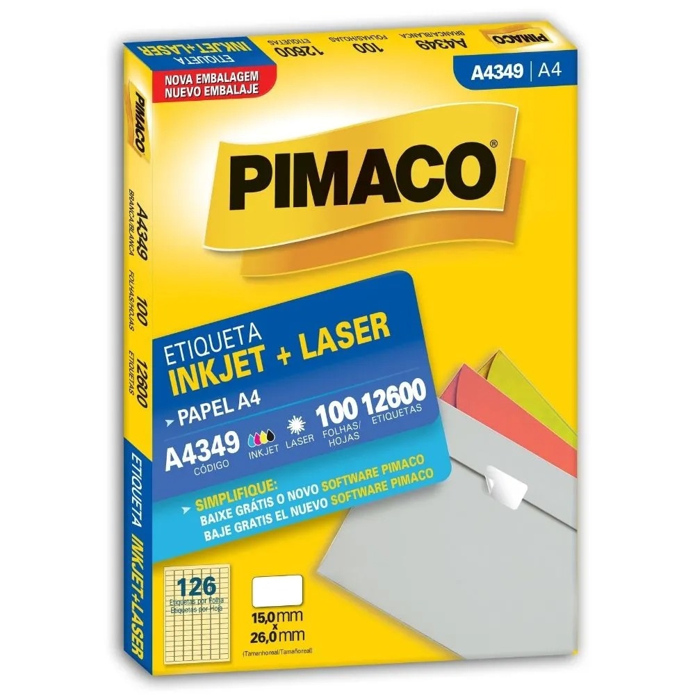 Etiqueta Pimaco Inkjet + Laser - A4349