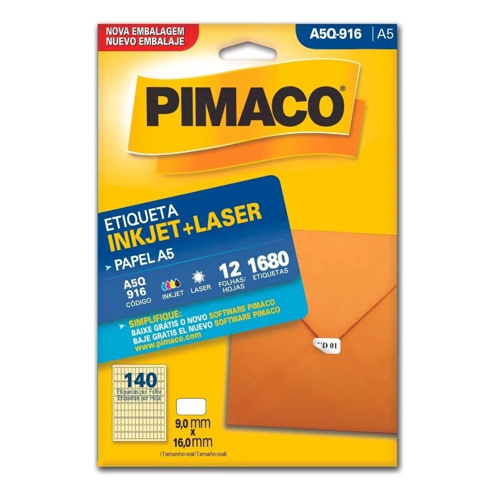 Etiqueta Pimaco Inkjet + Laser - A5Q-916