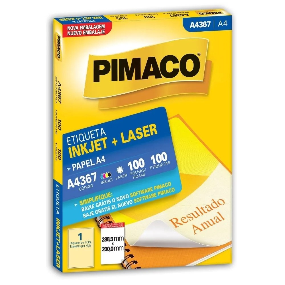 Etiqueta Pimaco Inkjet + Laser - A4367