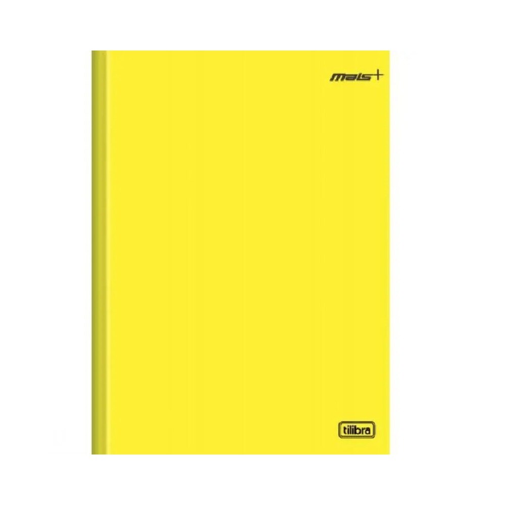 Caderno Mais Capa Dura Amarelo Costurado Brochura 96 Fls Tilibra
