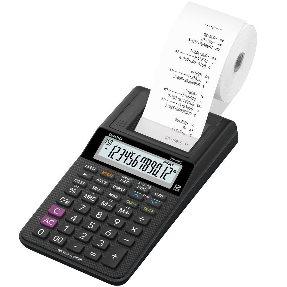 Calculadora de Mesa Bivolt Preta HR-8RC Casio