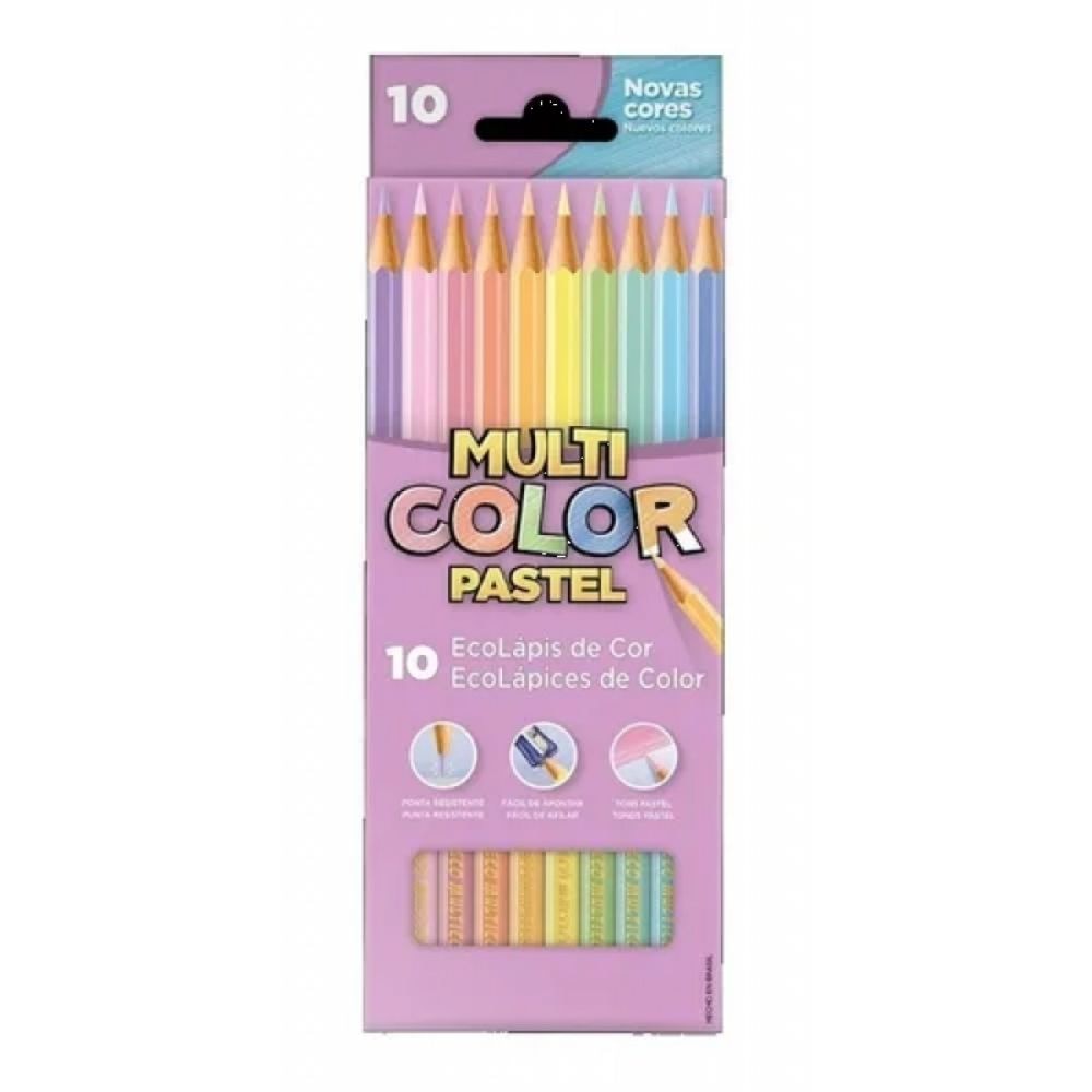 Lápis de Cor Tons Pastel Multicolor Super 10 Cores Faber-Castell