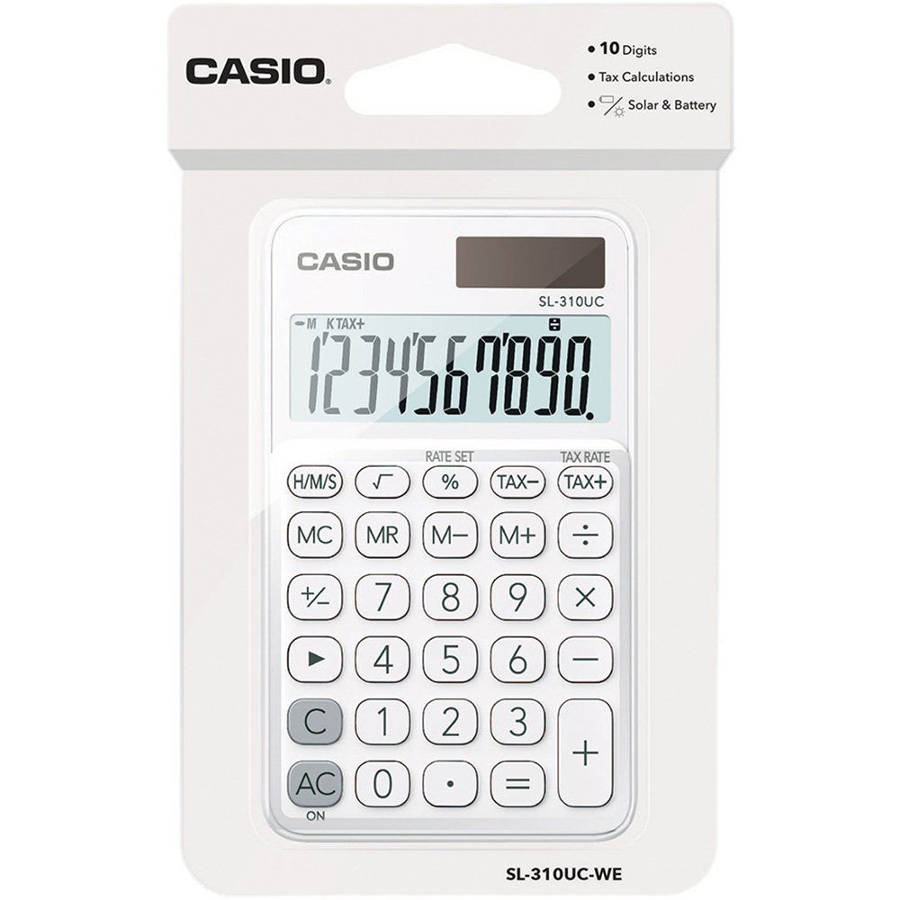 Calculadora Casio de Bolso SL-310UC 10 Dígitos Branca