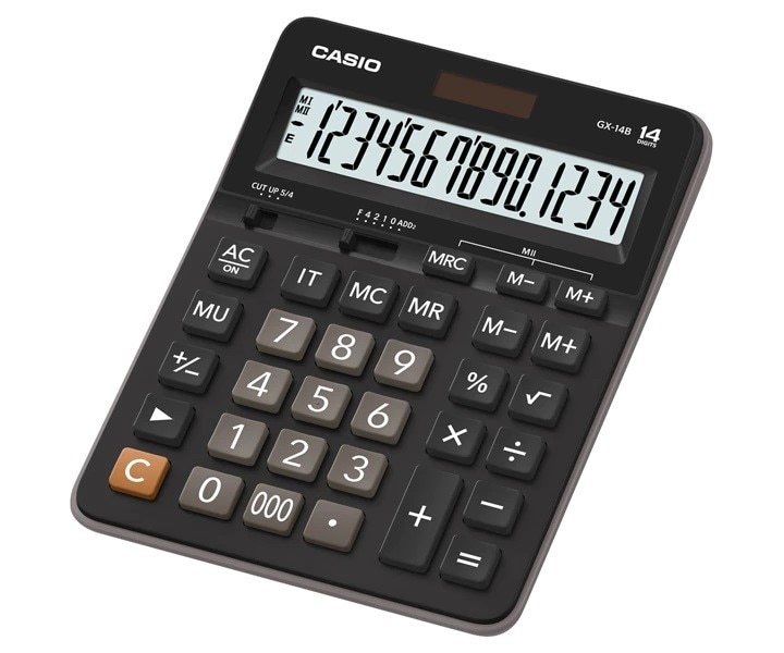 Calculadora Casio de Mesa Grande GX-14B 14 Dígitos Preta