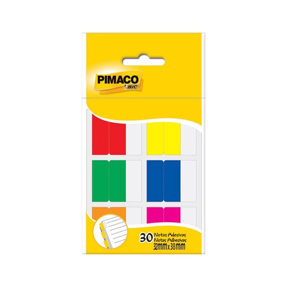 Marcador de Abas Pimaco Autoadesiva Color 32X38 30 Un