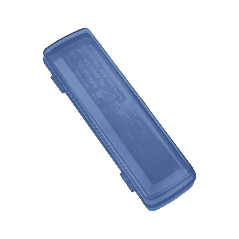 Porta Escova Dentes Plástico Azul Sanremo