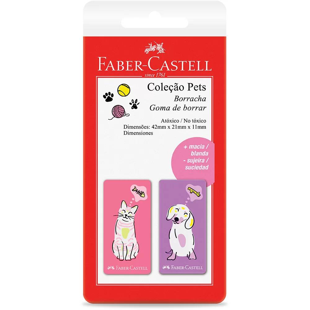 Borracha Faber-Castell Pets 2 Unidades
