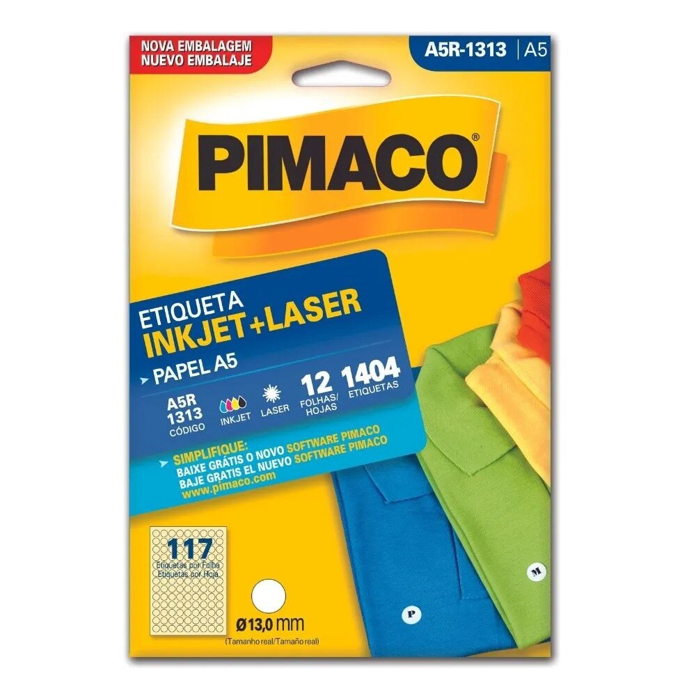 Etiqueta Pimaco Inkjet + Laser - A5R1313