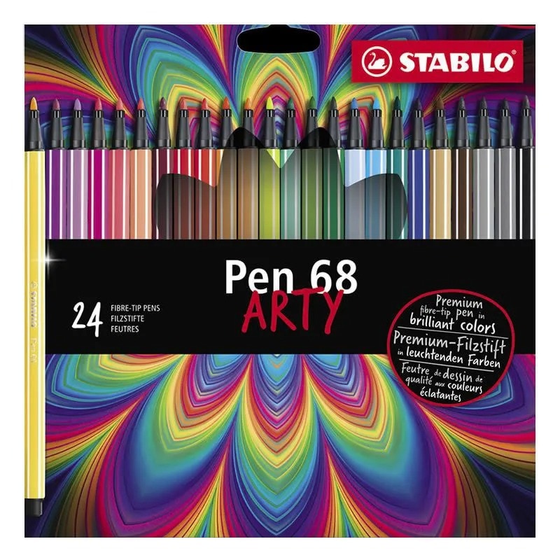 Estojo Caneta Stabilo Point Pen 68 Arty 1.0 24 Cores