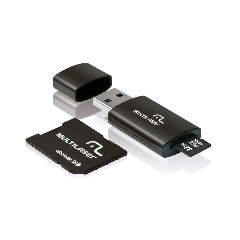 Adaptador 3 em 1 SD + Pen Drive + Cartão de Memória 32GB MC113 Multilaser