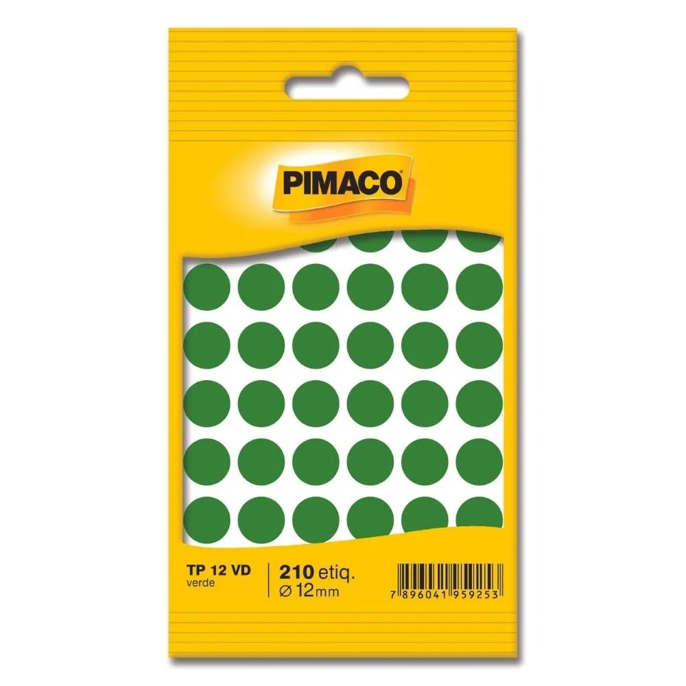 Etiqueta Pimaco Tp 12 Vd Verde Redonda