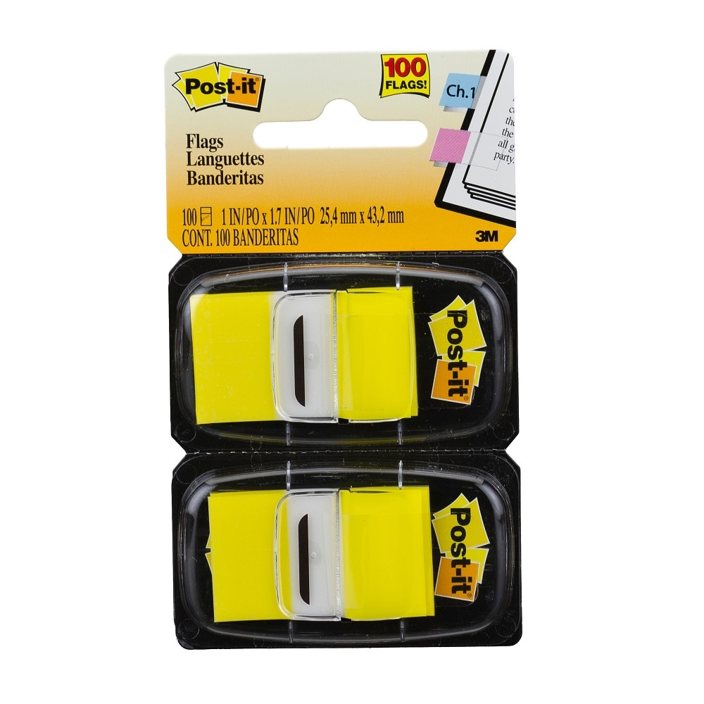 Marcador de Página Adesivo Post-it® Flags Amarelo 25,4mm x 43,2mm 100 Fls